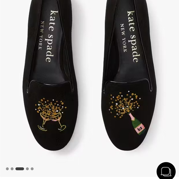 Kate Spade Black Lounge Fizzy  Loafers - Picture 2 of 3